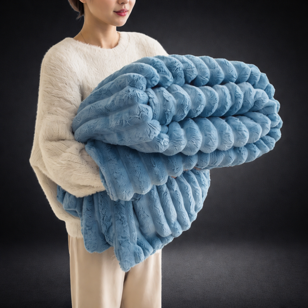 CloudSoft™ Cozy Bubble Plush Blanket – Ultra-Soft Warm Comfort for Home & Relaxation