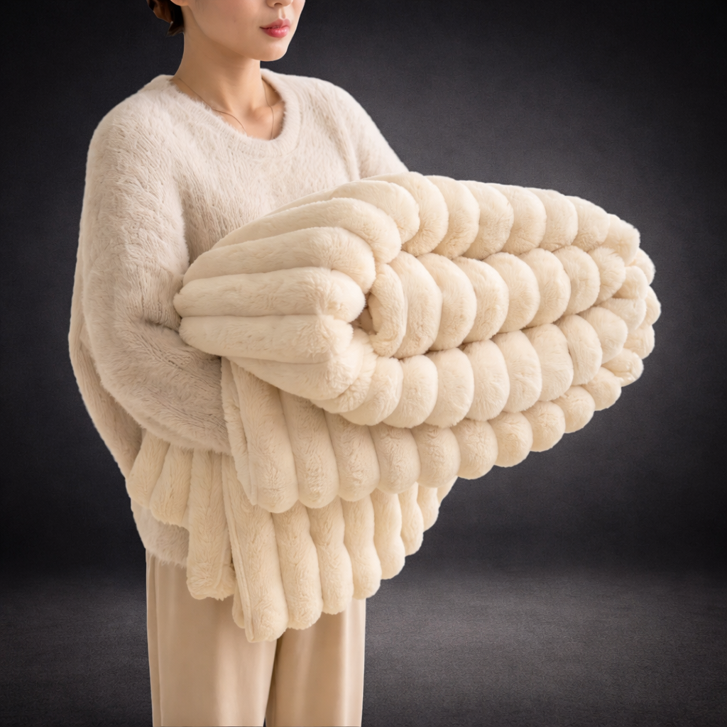 CloudSoft™ Cozy Bubble Plush Blanket – Ultra-Soft Warm Comfort for Home & Relaxation