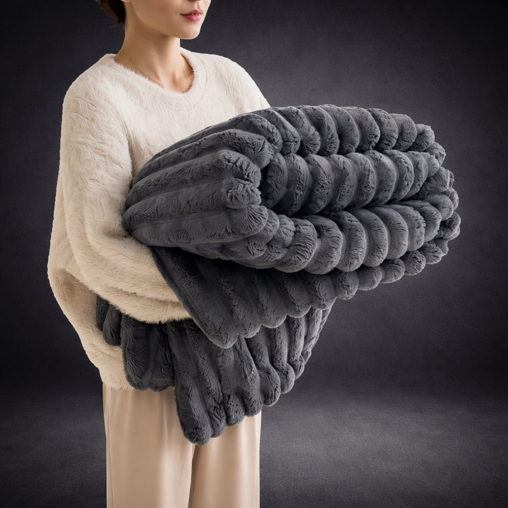 CloudSoft™ Cozy Bubble Plush Blanket – Ultra-Soft Warm Comfort for Home & Relaxation