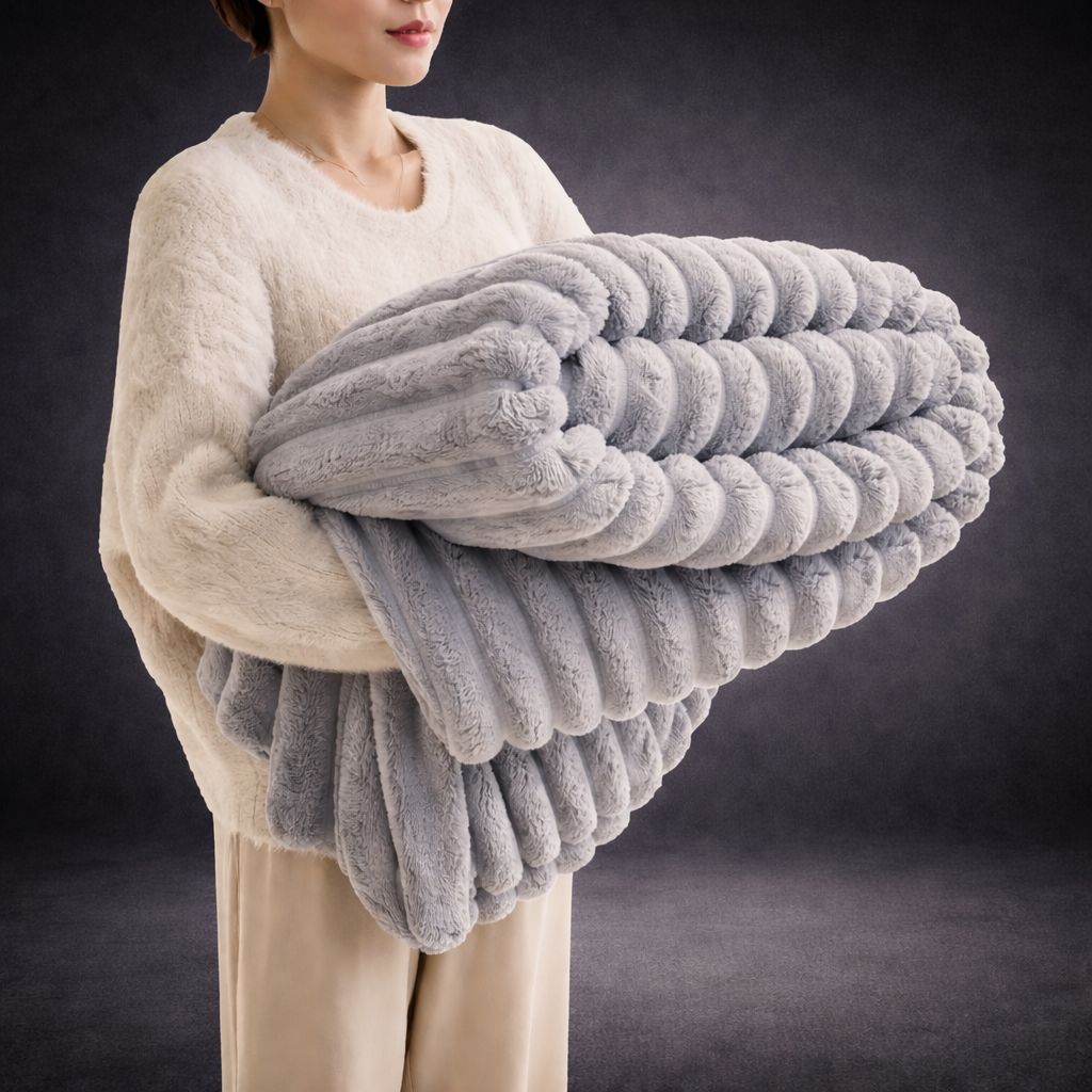 CloudSoft™ Cozy Bubble Plush Blanket – Ultra-Soft Warm Comfort for Home & Relaxation