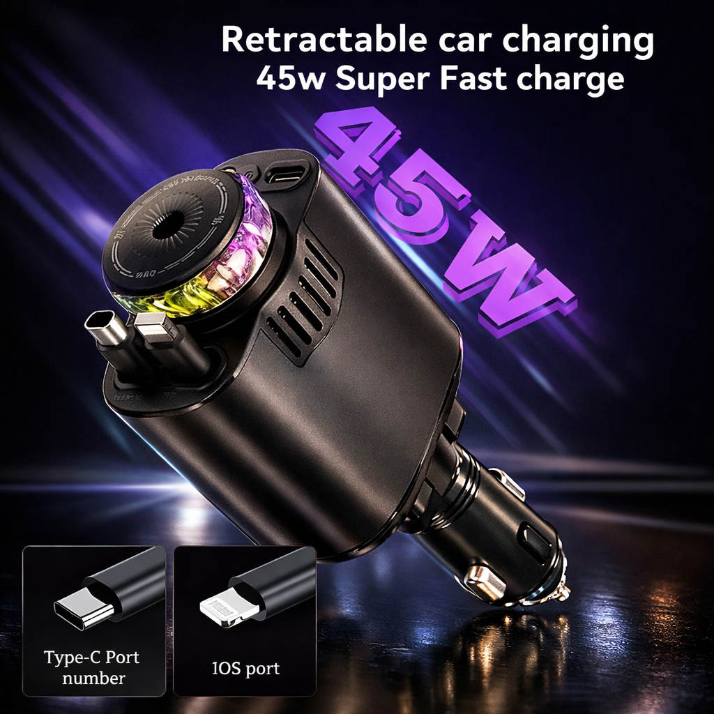 Starlight™ 66W 5-in-1 Retractable Car Charger Pro