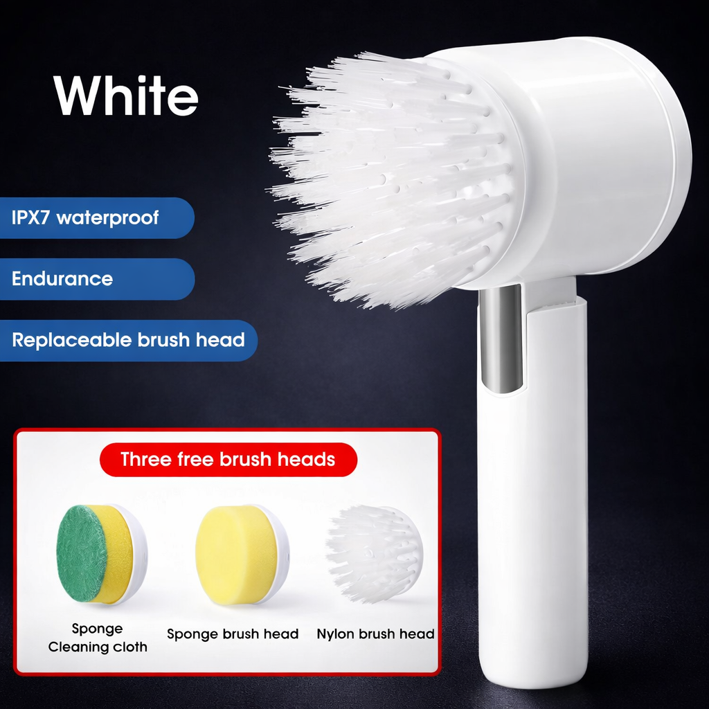 PureSpin™ Pro Cordless Spin Scrubber – 5-Head System with Extension Handle